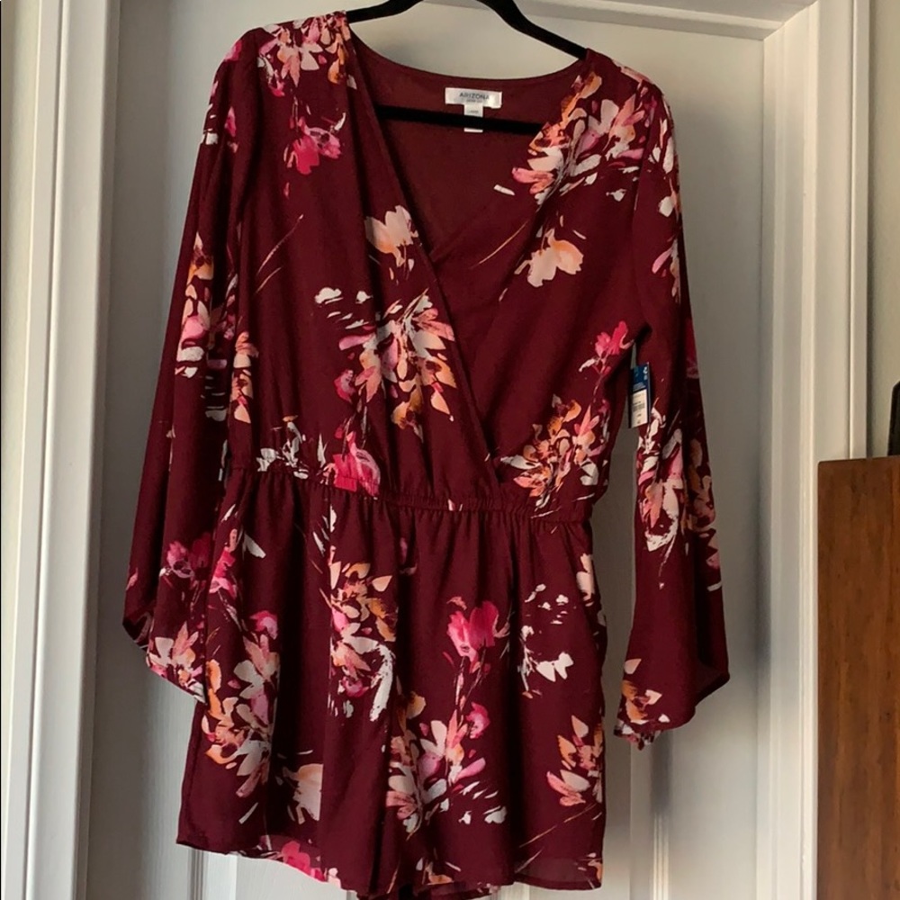 Maroon Burgundy Romper L Arizona Jean Co